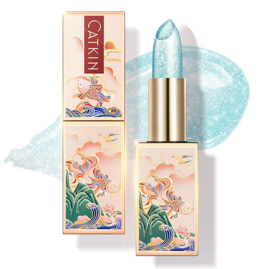 Picture of CATKIN Lip Balm Tinted Color Changing Lipstick Ultra Hydrating Lip Moistrurizer Chapstick with Vitamin E Nourishing For Cracked & Dry Lips 0.12 oz C08 Mermaid