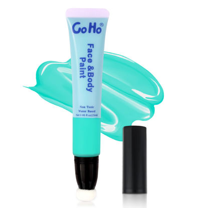 Picture of Go Ho Teal Face Paint Stick(0.85oz),Water Based Cream Teal Body Paint Washable,Face Paint Kit Covers Oil-Free,Halloween Cosplay SFX Makeup