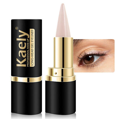 Picture of Kaely Dark Nude Gel Eyeliner Pencil, Natural Cream Eye Liner Waterproof Smudge Proof, Matte Waterline Eyeliner Eyeshadow Stick, Brighten Eye Makeup, Vegan & Cruelty-Free, 15