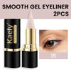 Picture of Kaely 2Pcs Dark Nude Gel Eyeliner Pencil, Natural Cream Eye Liner Waterproof Smudge Proof, Matte Waterline Eyeliner Eyeshadow Stick, Brighten Eye Makeup, Vegan & Cruelty-Free