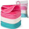 Picture of Makeup Remover Cloth, 6" x 6" Make Up Towels Reusable Face Cloth for Washing Face, Makeup Remover Pads Microfiber Face Washcloth with Mesh Bag, Just Water, 12 Pack