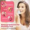 Picture of Makeup Remover Cloth, 6" x 6" Make Up Towels Reusable Face Cloth for Washing Face, Makeup Remover Pads Microfiber Face Washcloth with Mesh Bag, Just Water, 12 Pack