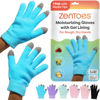 Picture of ZenToes Moisturizing Gloves for Dry Hands and Eczema, Gel Infused with Jojoba Seed Oil, Olive Oil and Vitamin E, Overnight Hand Moisturizer (OSFM, Fuzzy Blue with Media Tips)