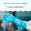 Picture of ZenToes Moisturizing Gloves for Dry Hands and Eczema, Gel Infused with Jojoba Seed Oil, Olive Oil and Vitamin E, Overnight Hand Moisturizer (OSFM, Fuzzy Blue with Media Tips)