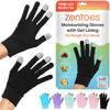 Picture of ZenToes Moisturizing Gloves for Dry Hands and Eczema, Gel Infused with Jojoba Seed Oil, Olive Oil and Vitamin E, Overnight Hand Moisturizer (OSFM, Cotton Black)