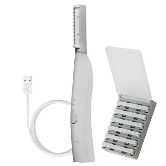 Picture of SPA SCIENCES - SIMA Dermaplaning Tool - Patented Painless 2 in 1 Facial Exfoliation & Peach Fuzz-Hair Removal System w/ 7 Weeks Treatment Included - Anti-Aging - 3 Speeds - Rechargeable