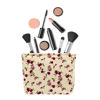 Picture of PAZIMIIK Makeup Bag Large Zipper Corduroy Make Up Pouch for Purse Travel Canvas Cosmetic Organizer for Women Brush Storage,Vintage Rose Beige