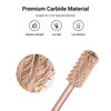 Picture of MelodySusie Safety Nail Drill Bits, 3/32'' Smooth Round Top Large Barrel Carbide Bits, Suitable for Manicure Pedicure Cuticle Gel Polishing, Beginners Bits, Rose Gold, Series Bit-S, Quadruple Coarse