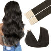 Picture of GOO GOO Tape in Hair Extensions Human Hair, 1C Mocha Brown, 22inch 30g 10pcs, Thick Ends Straight Seamless Tape in, Invisible Tape in Hair Extensions Human Hair