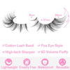 Picture of Manga Lashes Fox Eye False Eyelashes Natural Look Faux Mink Lashes Wispy Clear Band Spiky Cat Eye Strip Eyelashes Pack, 7 Pairs