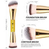 Picture of DUcare Foundation Brush Contour Bronzer Makeup Brush Double Ended Self Tanner Brush Sculpting Brush for Blending Liquid Powder Concealer Cream Cosmetics Blush Buffe