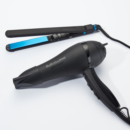 Picture of BaBylissPRO Nano Titanium Professional Lightweight Ionic Hair Dryer & 1" Ultra Thin Flat Iron Prepack
