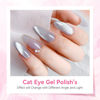 Picture of Makartt Cat Eye Gel Nail Polish: Universal Jelly Holographic Cateye Gel Polish 1 Color Silver Glitter Shimmer Nail Polish Gel with Magnet Stick Soak Off UV Gel for Nail Art Salon Manicure DIY at Home