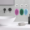 Picture of Soft Silicone Body Scrubber 3 PCS Silicone Body Shower, Silicone Loofah 2 in 4 Bath and Shampoo Brush, Body Scrubber Shower Cleaning Exfoliating Use for Sensitive Skin, Lather Well, Blue,Green,Purple