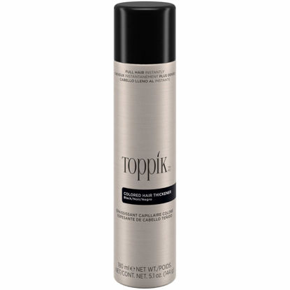 Picture of Toppik Colored Hair Thickener, Black, Volumizing Root Touch Up Concealer Hair Color Spray, Colored Spray for Root Touch Up, Cover Up, Hair Thickening, Hair Building Fiber Spray, 5.1oz Spray