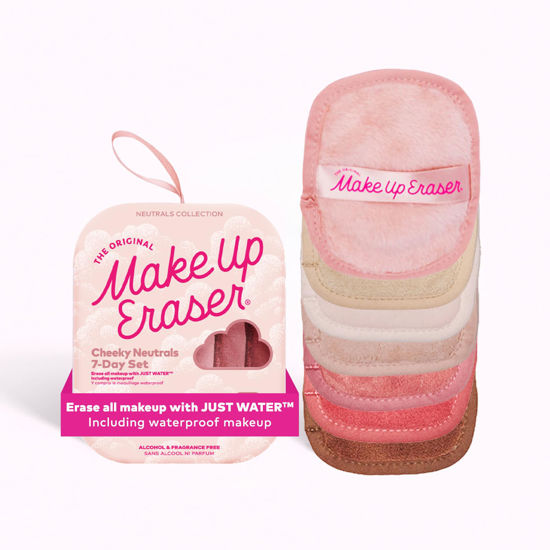 Picture of The Original MakeUp Eraser, 7-Day Set, Erase All Makeup with Just Water, Including Waterproof Mascara, Eyeliner, Foundation, Lipstick, Sunscreen, and More! Sweet Cheeks, 7ct. Neutrals, 7ct.