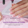 Picture of Beetles French Tip Press On Nails: Valentines Day Gifts for Her 150 Pcs Pink Short Square Press On Nails 4 in 1 Nail Tips, Pre-Applied Primer & Base Coat, No File Need DIY Manicure for Nail Extension