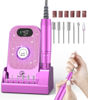 Picture of Portable Nail Drill Electric File: Professional Nail E File Machine 40000RPM for Acrylic Nails Remove Nail Gel Polish Manicure, Rechargeable Cordless Diamond Nail Drill with Bits & Base for Salon Home