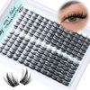 Picture of Wispy Lash Clusters Natural DIY Lash Extension Manga Spiky Cluster Eyelash Extension CD Curl Eyelash Clusters 10-16MM Individual Lashes Cat Eye Look by Newcally