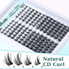 Picture of Wispy Lash Clusters Natural DIY Lash Extension Manga Spiky Cluster Eyelash Extension CD Curl Eyelash Clusters 10-16MM Individual Lashes Cat Eye Look by Newcally