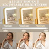 Picture of ROLOVE Gold Vanity Mirror with Lights, 14"×12" LED Makeup Mirror, Lighted Makeup Mirror with Lights, Smart Touch Control 3 Colors Dimmable, Lighted Up Mirror for Makeup Desk, 360° Rotation