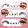Picture of Focipeysa Wispy Lash Clusters 360pcs Eyelash Extension 30D 40D 50D Individual Lashes 9-16mm Mixed Eyelash Clusters Natural Lash Extensions with Lash Bond and Seal and Tweezers DIY Cluster Eyelashes