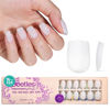 Picture of Beetles Short Square Gel Nail Tips, 224 Pcs Pre Colored Milky White Press on Nails, Pre-Applied Primer, No File Need 3-in-1 DIY Manicure for Nail Designs