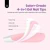 Picture of Beetles Extra Short Press On Nails: 210 Pieces Pink Ultra-Short Almond Gel Nail Tips with Pre-Applied Primer & Base Coat, No Filing Needed, DIY Manicure Valentine's Day Gift for Women