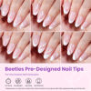 Picture of Beetles French Tip Press On Nails 224 Pcs Short Almond Pink Press On Nails 4 in 1 Gel Nail Tips Pre-Applied Primer and Base Coat, No File Need DIY Manicure Easy False Nail Tips for Nail Extension