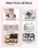 Picture of Wandering Nature Makeup Bag, Travel Make Up Organizer Cosmetic Brush Bags Case for Women in Quilted Fabric, Pink(Patent Pending)