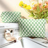 Picture of SOIDRAM 2 Pcs Checkered Makeup Bag Large Cosmetic Bag Toiletry Bag Makeup Pouch Travel Bag Organizer Cute Makeup Brushes Aesthetic Accessories Storage Bag for Women Green