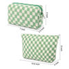 Picture of SOIDRAM 2 Pcs Checkered Makeup Bag Large Cosmetic Bag Toiletry Bag Makeup Pouch Travel Bag Organizer Cute Makeup Brushes Aesthetic Accessories Storage Bag for Women Green