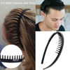 Picture of ULTIMUTE 8 PCS Fashion Effortless Plastic Headbands with Teeth Comb Black Skinny Headbands No Slip Hair Accessories Bands for Women Men Teen Girls, Lacquered Black