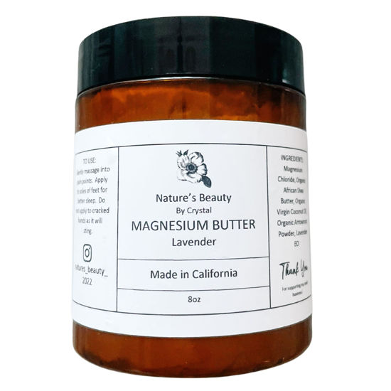 Picture of 8oz ORGANIC LAVENDER MAGNESIUM LOTION | Handmade | All Natural | Vegan | Cruelty-Free | U.S. Made 8oz