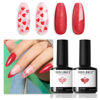 Picture of modelones Gel Nail Polish Set 2 Pcs 15 ML Pink Red Gel Polish Hot Pink Red Love-heart Glitter Gel Polish White Shimmer Spring Valentines Day Soak Off LED Nail Art DIY Gift For Women Girl