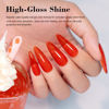 Picture of RARJSM Jelly Gel Nail Polish Clear Crystal Glass Translucent Amber Orange Dark Red Transparent Sheer Gel Varnish LED UV Curing Requires French Manicure Soak off for Home Salon Diy Summer Colors 15ML