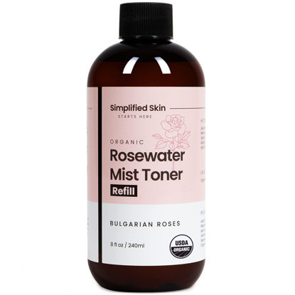 Picture of Rose Water Spray for Face & Hair - 100% Natural Organic Face Toner - Alcohol-Free Makeup Remover - Anti-Aging Self Care Beauty Mist - Face Care - Hydrating Rosewater Refill - 8 Oz