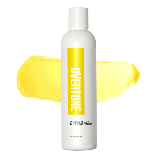 Picture of oVertone Haircare Daily Conditioner - 8 oz Semi-permanent Hair Conditioner With Shea Butter & Coconut Oil - Prevent Fading & Refresh Color - Vegan, Cruelty-Free - Extreme Yellow