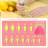 Picture of Teenitor 24 Packs Almond Press On Nails, 576 Pcs Glue On Nails Medium Almond Nails, Reusable False Nails Stick On Nails in 12 Sizes, Fake Nails with Glue