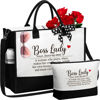Picture of Boss Lady Gifts for Women, Best Boss Gifts for Women Christmas Gifts for Boss Lady Cool Gifts for Bosses Female Funny Boss Gifts Appreciation Gifts Boss Lady Birthday Gifts -Canvas Tote Bag Makeup Bag