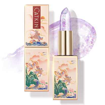 Picture of CATKIN Lip Balm Tinted Color Changing Lipstick Ultra Hydrating Lip Moistrurizer Chapstick with Vitamin E Nourishing For Cracked & Dry Lips 0.12 oz C07 Amethyst