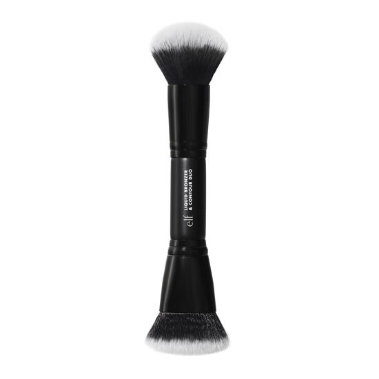 Picture of e.l.f. Liquid Bronzer & Contour Duo Brush, Silky Highly Pigmented Formula with Dual-ended Makeup Brush, Synthetic Bristles, 100% Vegan and Cruelty-Free