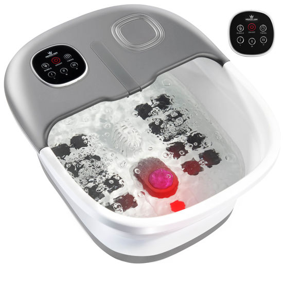 Picture of Medical king Foot Spa with Heat and Massage and Jets Includes A Remote Control A Pumice Stone Collapsible Foot Spa Massager with Heat and Massage Bubbles and Vibration
