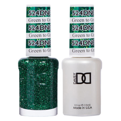 Picture of DND Gel Polish Set - 1 each of Green Gel Polish and Green Nail Polish, 524 Green To Green, 0.5 Fl Oz