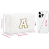 Picture of Small Personalized Initial A-Z Preppy Patch Makeup Bag,White PU Chenille Letter Travel Cosmetic Pouch with Zipper,Cute Toiletry Bag,Gift Ideal for Teen Girls Women Teacher Bridesmaid,Letter A