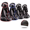 Picture of 4PCS Silky Durags for Men Women 360 Waves with 1 Wave Cap, Silky Satin Durag Extra Long Tails