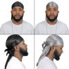 Picture of 4PCS Silky Durags for Men Women 360 Waves with 1 Wave Cap, Silky Satin Durag Extra Long Tails