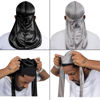 Picture of 4PCS Silky Durags for Men Women 360 Waves with 1 Wave Cap, Silky Satin Durag Extra Long Tails