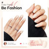 Picture of modelones Short Press on Nails, 32Pcs 16 Sizes Oval Fake Nails Kit Press Ons with Nail Glue, Adhesive Tabs, Nail File, Prep Pad, Manicure Stick, Milky White