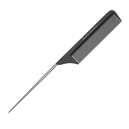 Picture of Professional 8.8 Inch Tail Comb - Black Carbon Fiber And Stainless Steel Pintail - Anti Static And Heat Resistant Teasing Lightweight Comb For All Hair Types